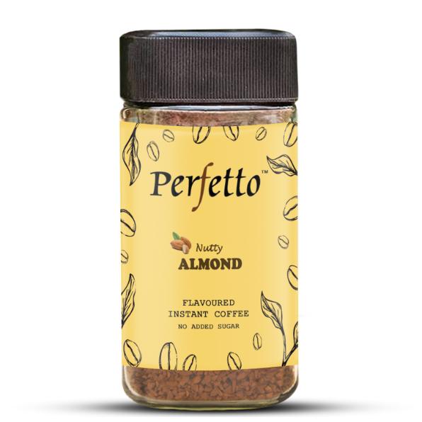 PERFETTO ALMOND FLAVOURED INSTANT COFFEE 50G JAR