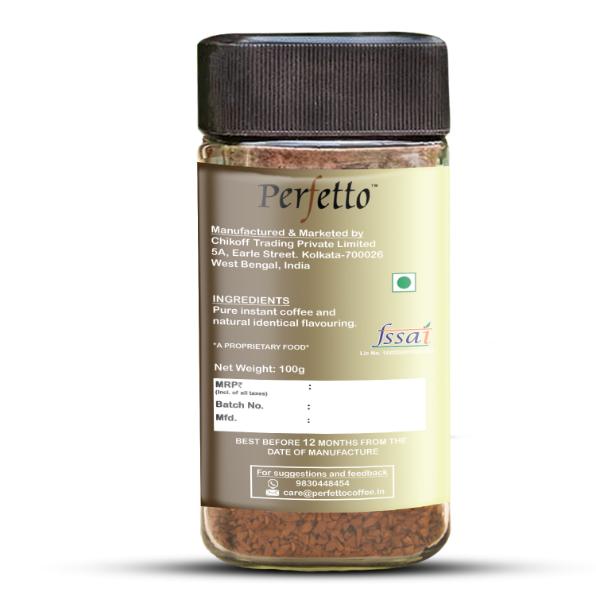 PERFETTO VANILLA FLAVOURED INSTANT COFFEE 100G JAR