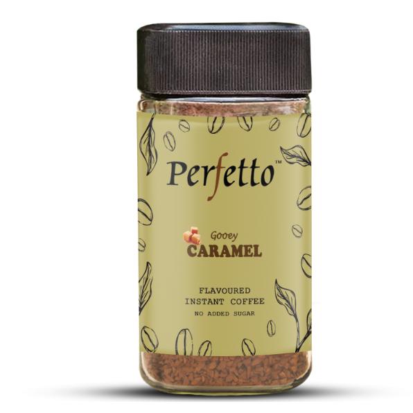 PERFETTO CARAMEL FLAVOURED INSTANT COFFEE 100G JAR