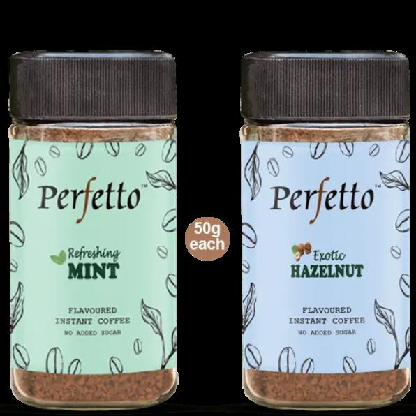 Hazelnut & Mint Instant Flavoured Coffee 50g each