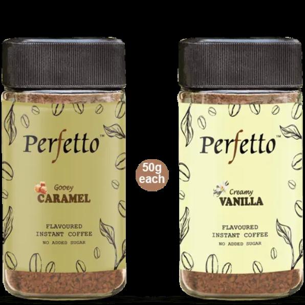 Vanilla & Caramel Instant Flavoured Coffee 50g each