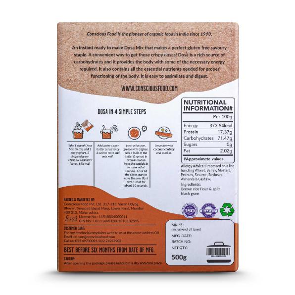 Conscious Food Natural Dosa Mix 500g