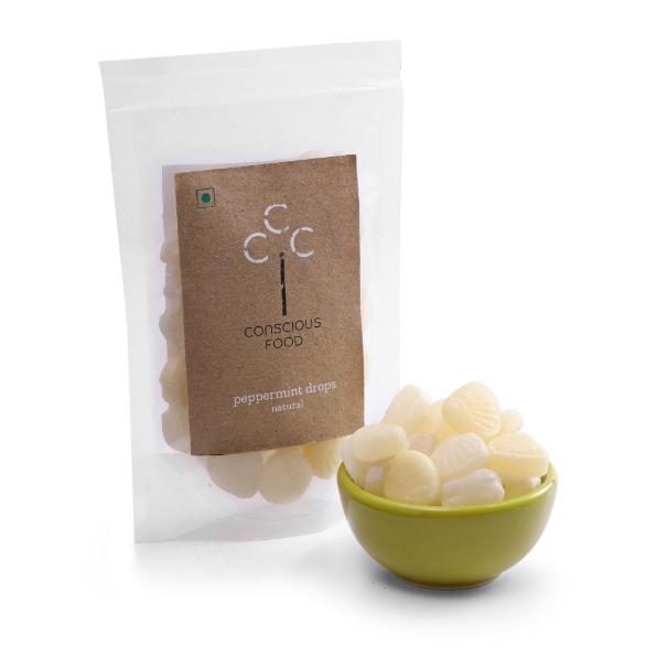 Conscious Food Natural Peppermint Drops - 100gm