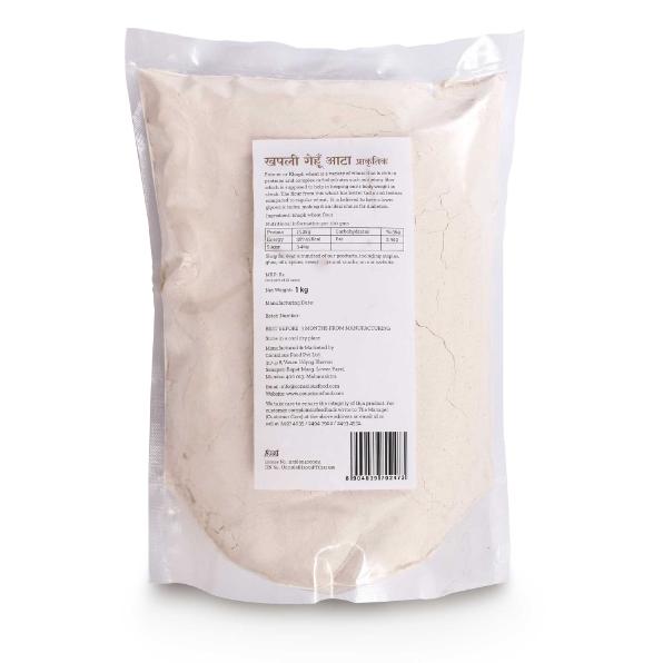 Conscious Food Khapli Atta (Emmer Wheat Flour ) 1kg, Natural Chakki-Ground Atta